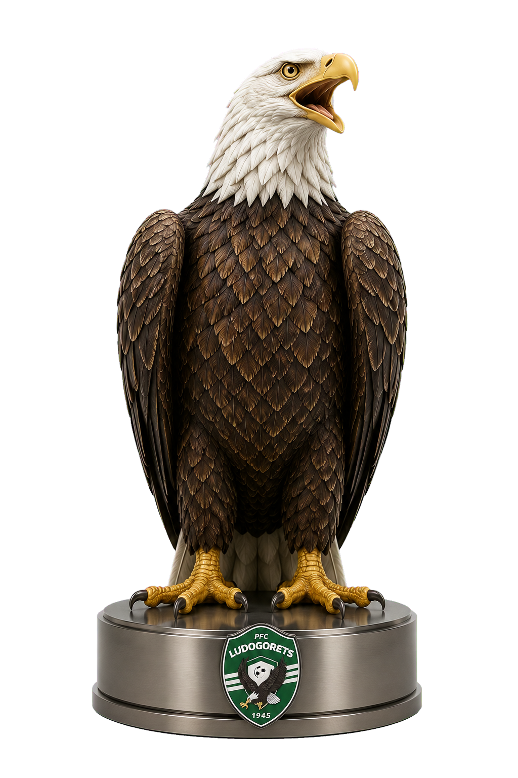Original sculptural eagle by LE PETIT ATELIER on a base carrying the Ludogorets club emblem.