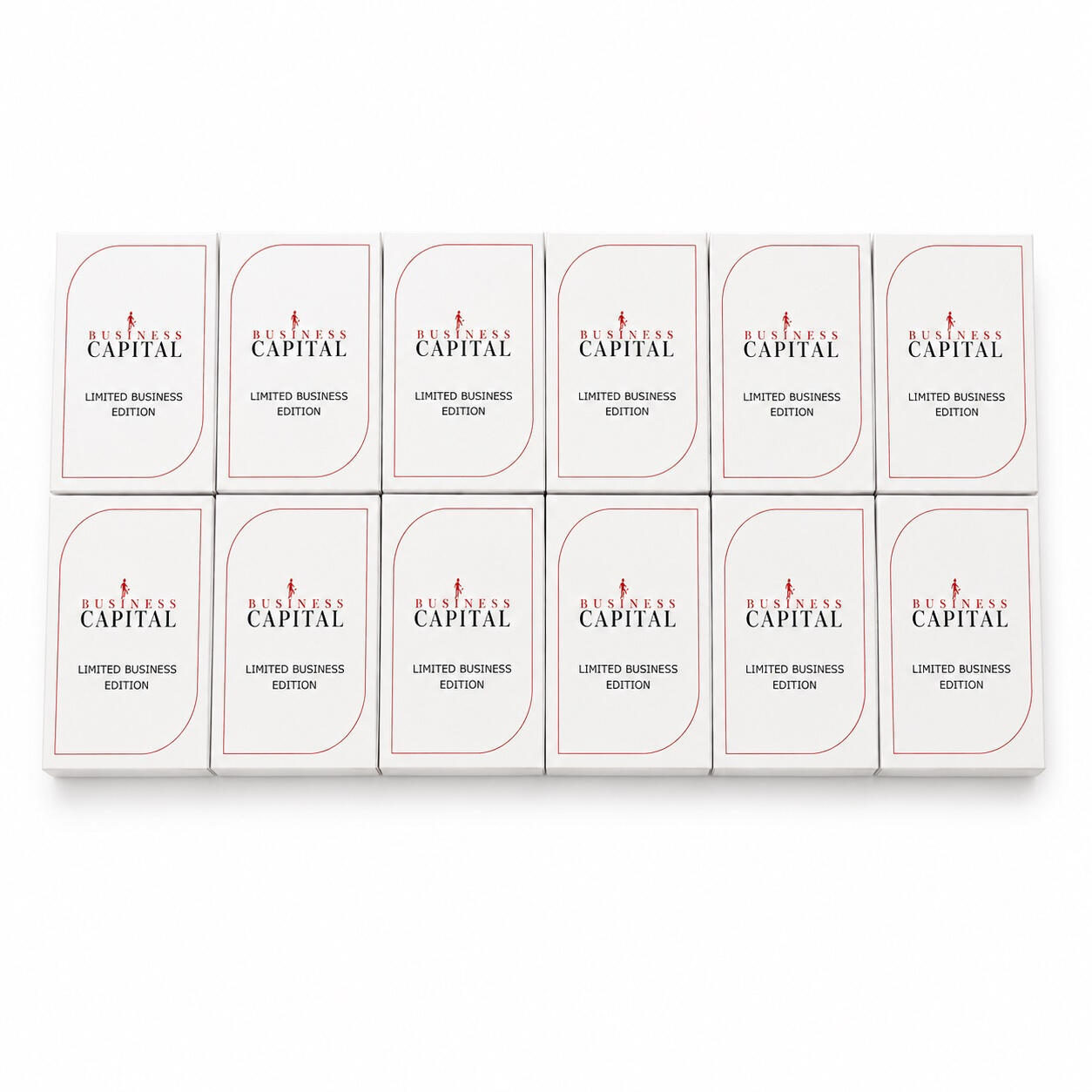 BUSINESS CAPITAL affirmation cards presented in individual branded boxes.